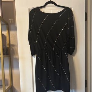 white house black market sequin dress White House Black Market Size 2 Women's Black Embossed Dress Pants Pan   Treasures Upscale Consignment